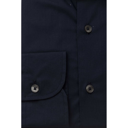 Bagutta Blue Cotton Men Slim Shirt